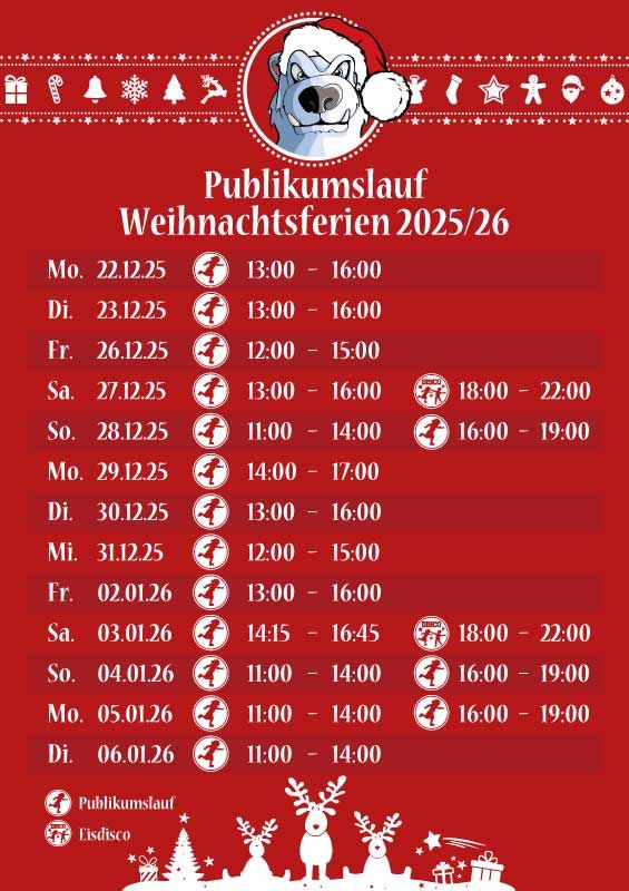 Weihnachtslaufzeiten  2025